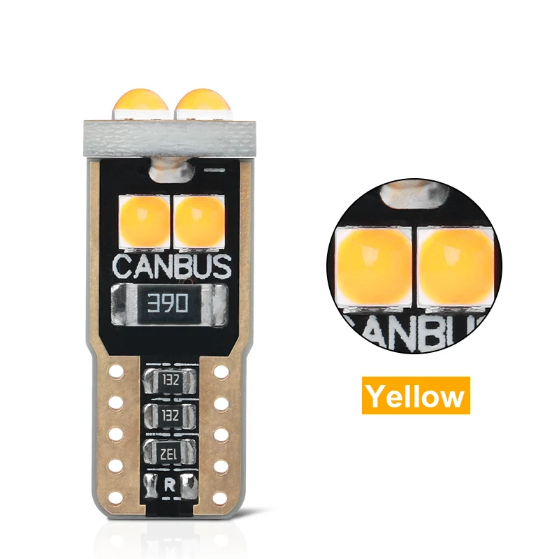 

2 шт. высокий яркий T10 w5w 168 194 led Автомобильный светодиодный светильник номерного знака купольная лампа 12 В Авто боковой габаритный светильник s синяя интерьерная лампа оранжевого цвета