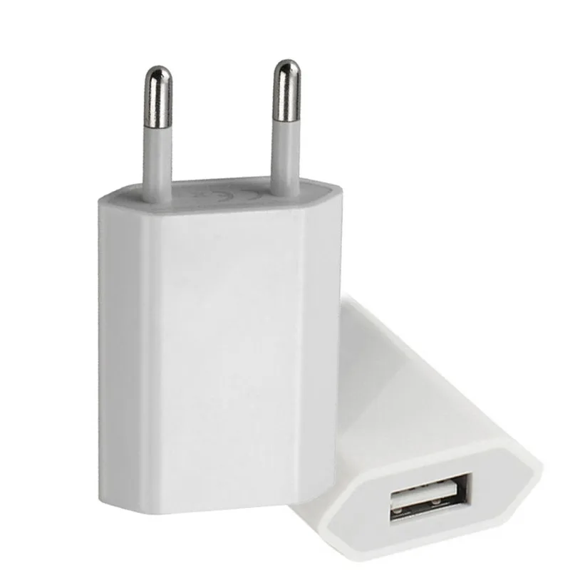 Прямая пластиковый ЕС штекер USB адаптер питания настенное дорожное зарядное устройство для iphone для samsung для LG G5 9926