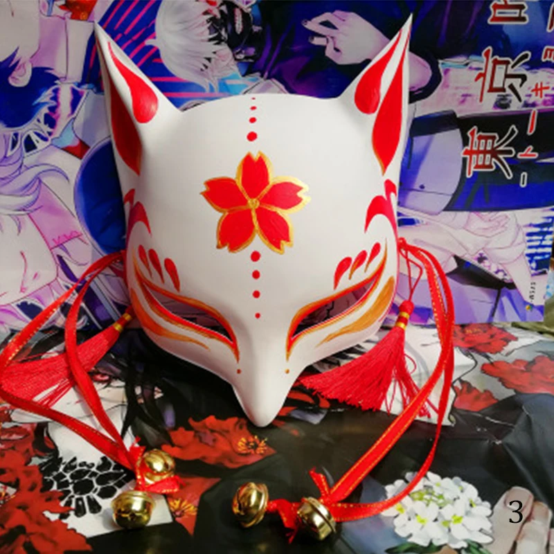 Аниме Стиль ручная роспись маска лисы реквизит для фотографии косплей
