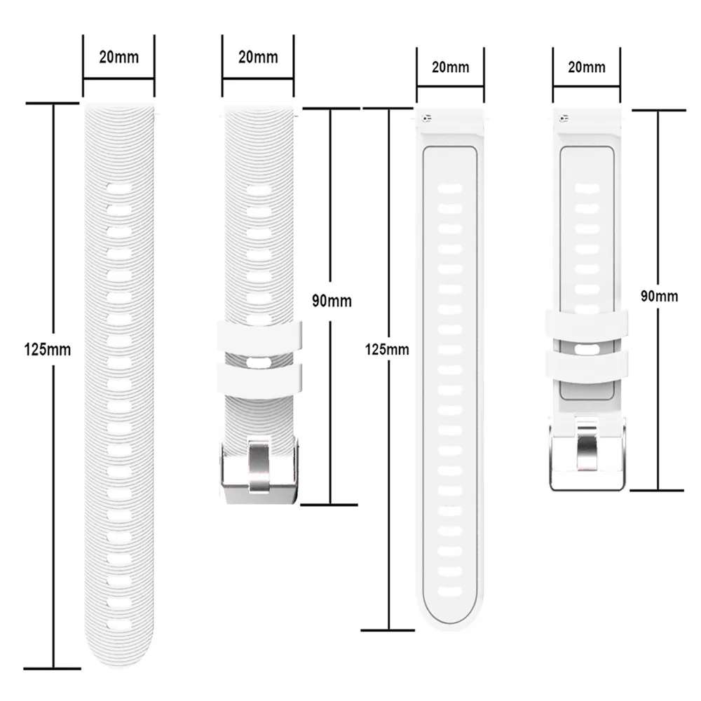 Ремешок силиконовый 20 мм с волнистыми линиями для наручных часов Garmin Vivoactive3 Vivoactive