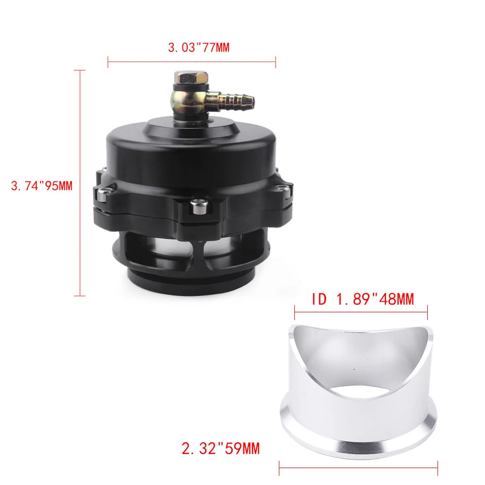 

RASTP-Universal 50mm V-Band Blow Off Valve Dump Valve BOV with Aluminum Flange SPRING+FLANGE with logo RS-BOV027