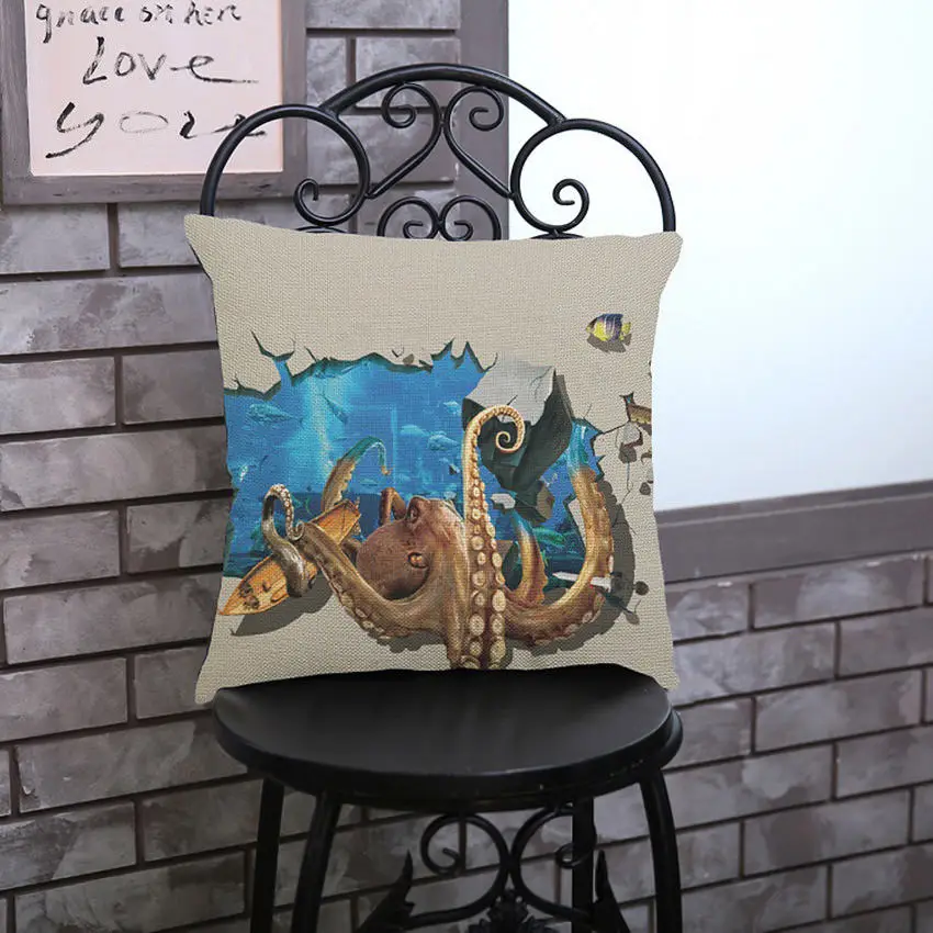 Чехол для дивана Life Marines Nemo Fish Dolphin Shark Octopus|Наволочки| |