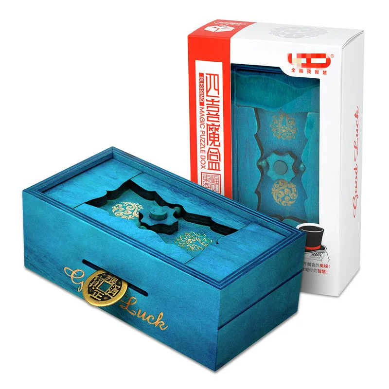 Деревянная коробка 2021 секретный трюк умный отсек волшебные деньги Подарочная