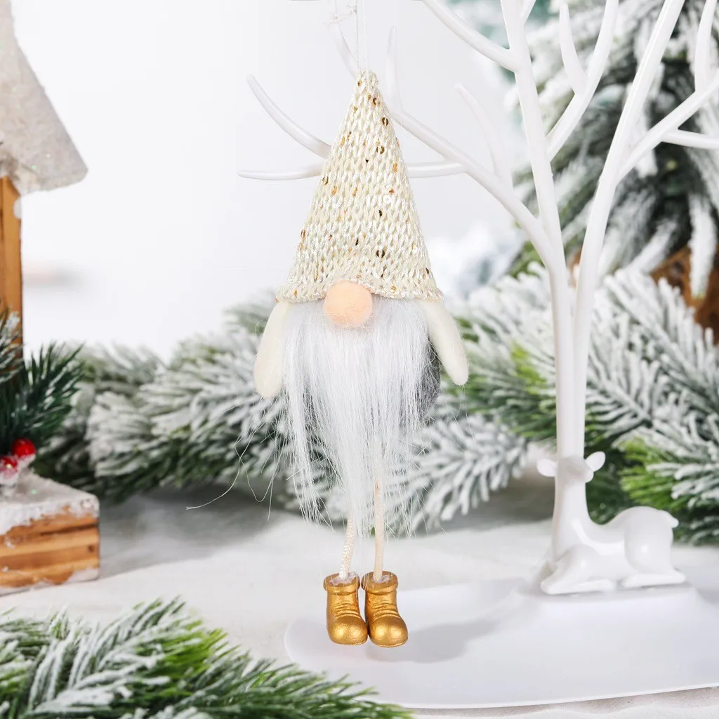

Long-legged Small Christmas Faceless Man Plush Doll Pendant Xmas Tree Hanging Pendants Home Window Decoration Ornaments