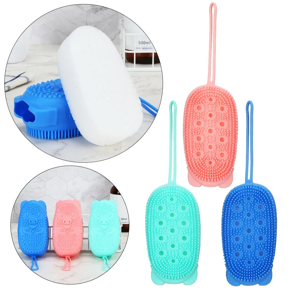 

Bathroom Supplies Silicone Multi Function Soap/Liquid Bath Sponge Shampoo Body Bath Brush Massage Brushes