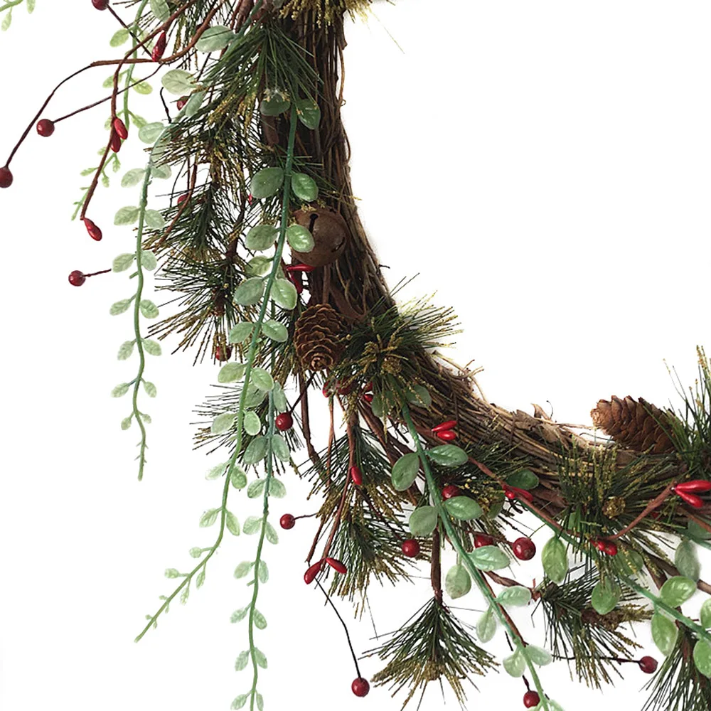 Венок из сосны и ягод Цветочный Круглый венок искусственные листья праздничная