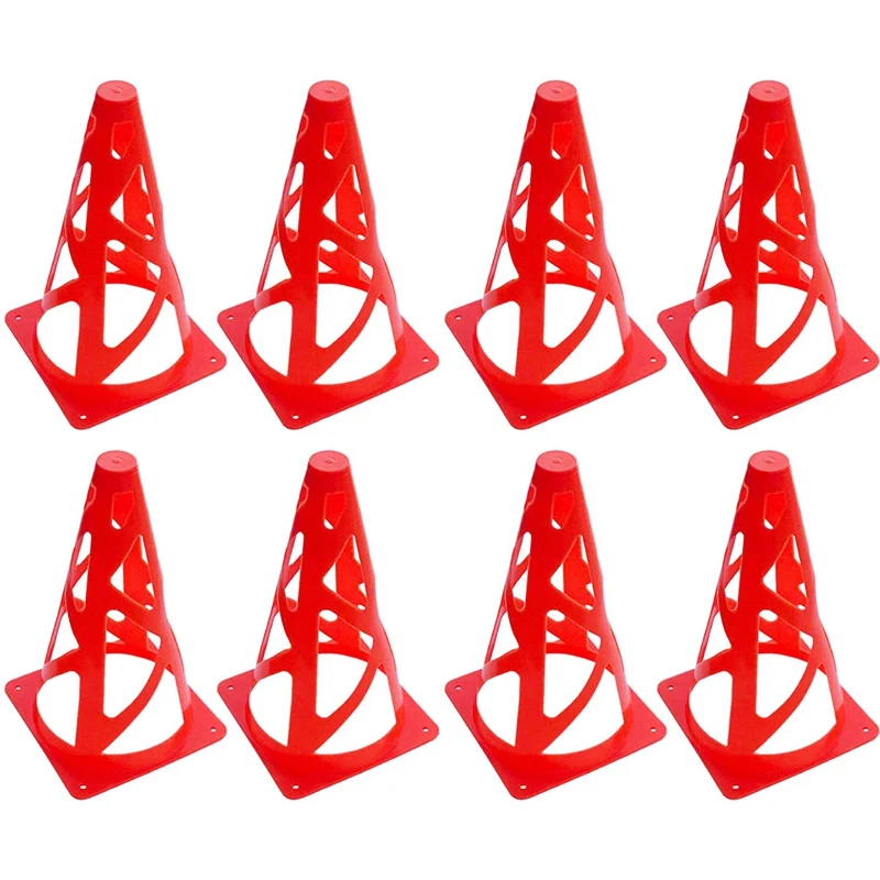 

8 Pack Soccer Training Cones Collapsible Windproof Football Training Markers Agility Cones