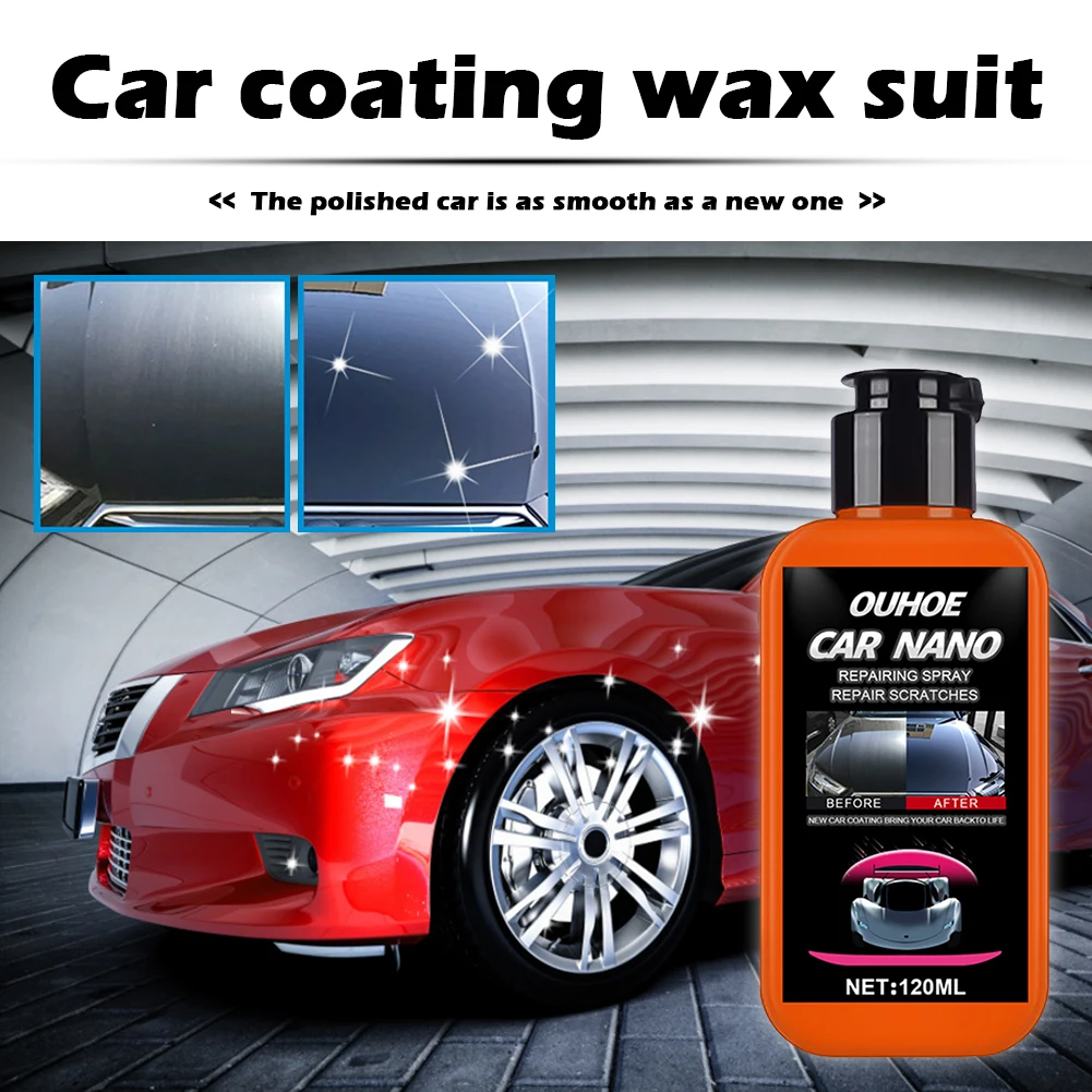 

120ml Car Body Wax Set Hydrophobic Anti Scratch Coating with Sponge + Towel