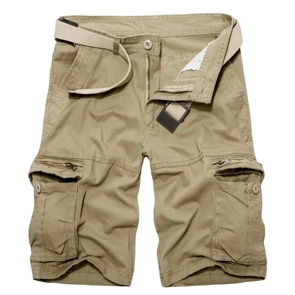 

Solid Color Men Summer New Casual Outdoor Military Pocket Cargo Pants Shorts Cargo Pants Beach Shorts vetement homme de marque