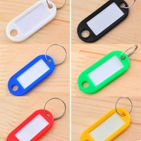 50 pcs key rings plastic keychain key tags id label name tags with split ring for baggage key chains