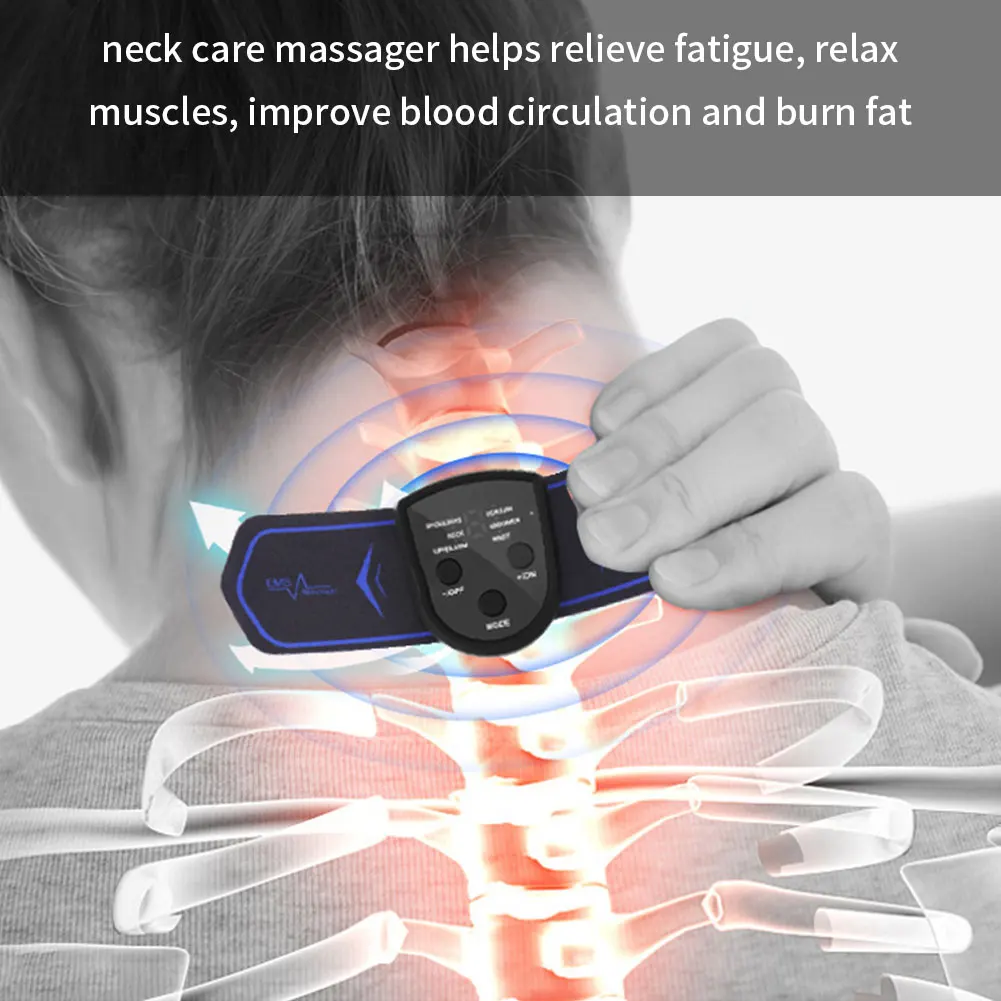 

Neck Massage Stickers Portable Charging Mini Cervical Massage Patch Muscle Relaxation Low Frequency Massage for Shoulder Neck