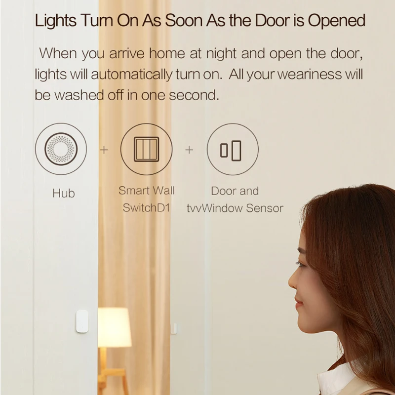 Настенный выключатель Aqara D1 ZigBee с дистанционным управлением работает