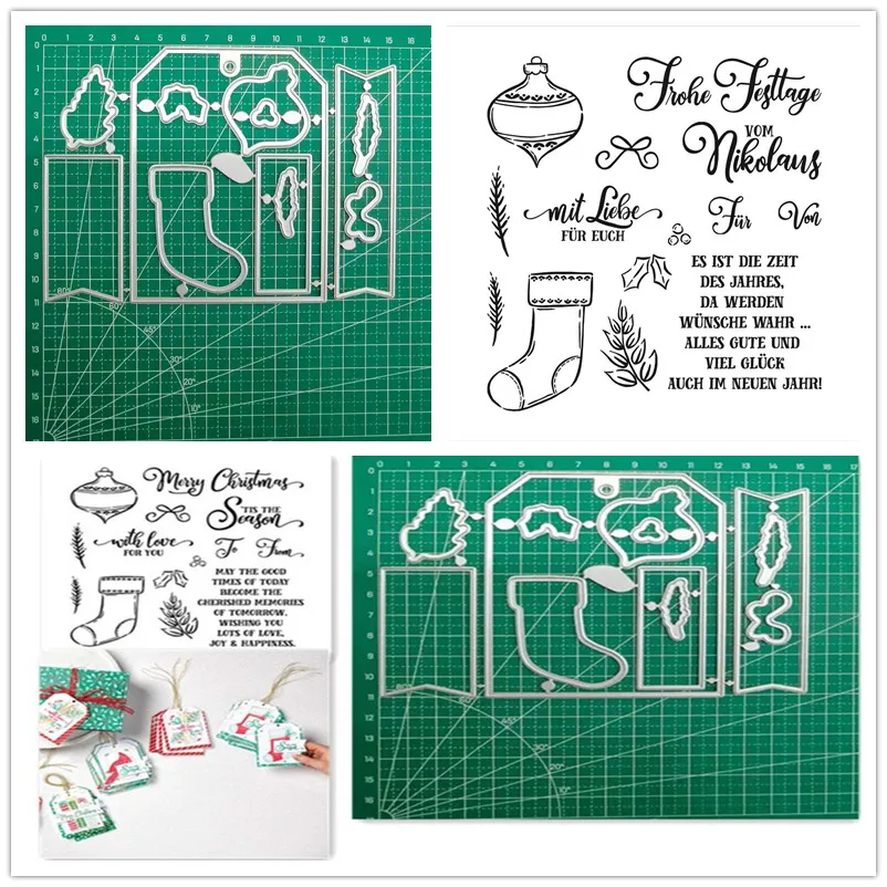 

TAG BUFFET Cutting Templates Metal New Stamps and Dies 2021 Stencils for Christmas Metal Die Cutters for Scrapbooking Stamping