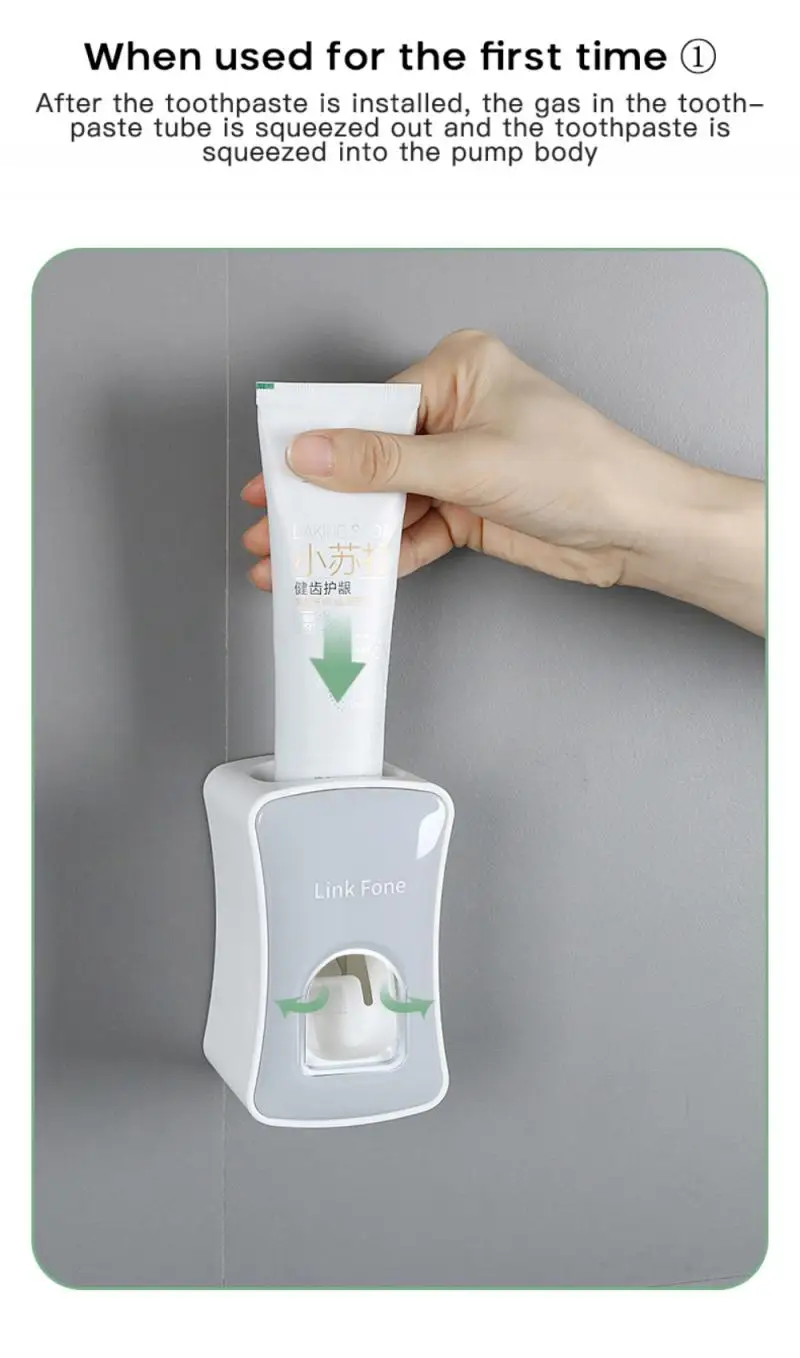 

11.7 * 7 * 6.4cm Wall Mount Automatic Toothpaste Dispenser Set Toothpaste Squeezer Dispenser Bathroom Toothbrush Accessories