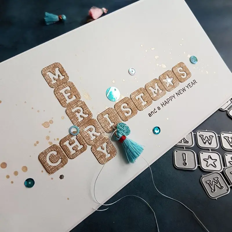 

Alphabet Letters Metal Cutting Dies Stencil Scrapbooking DIY Album Stamp Paper Card Embossing Decor Craft 652A