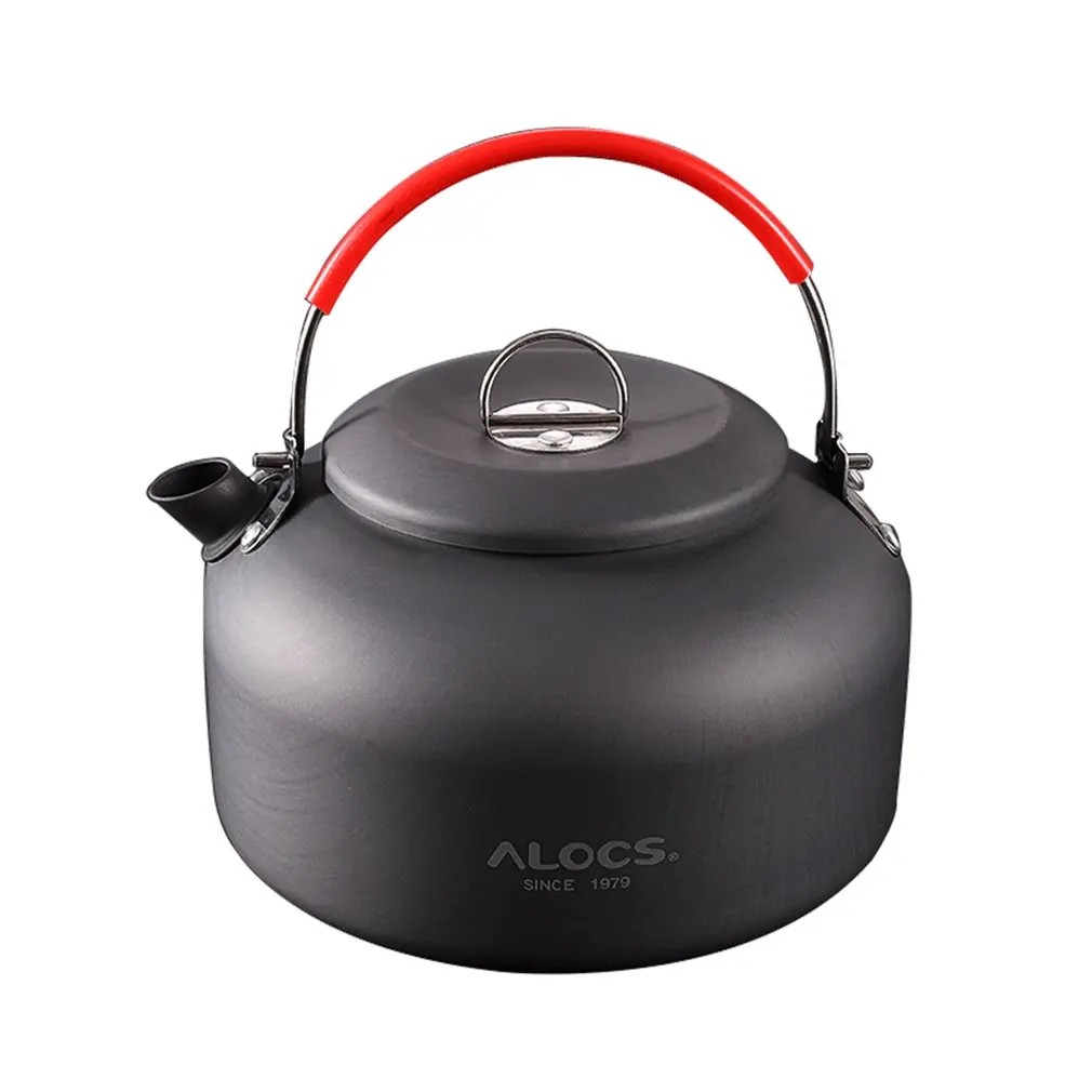 

ALOCS CW-K02 Ultra Lightweight Cookware Outdoor Camping Kettle 0.8L Tea Coffee Pot for Camping Fishing Aluminium Alloy Round 2-3