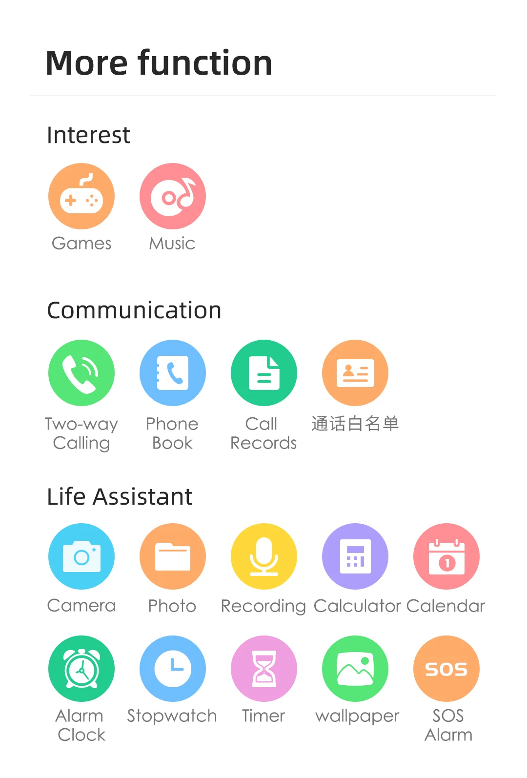 

Game and Music Kids Watch Two-Way Calling 600mAh Long Standby Baby Smart watch Double Camera SOS Call Children Smart Clock Watch