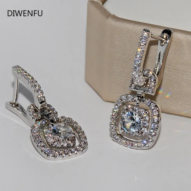 

Fashion Diamond Drop Earrings for Women 925 Silver Fashion Wedding Engagement Bohemia Fine Jewelry Gold Luxury Gift for Office