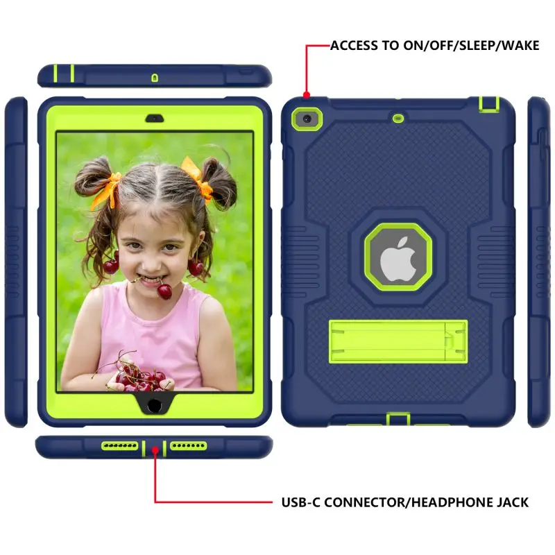

Armor Case For iPad 10.2 inch 2019 2020 iPad7 8 Heavy Duty Silicone TPU + PC Hard Stand Drop Shock Proof +Screen Protector IP71