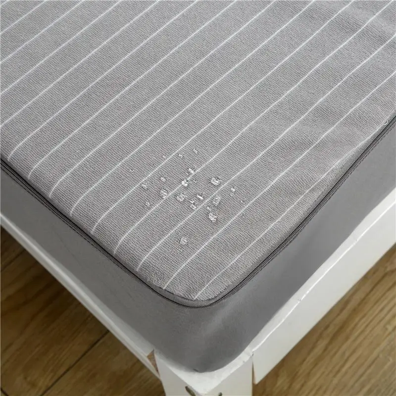 

New Waterproof Mattress Cover Six sides full package solid color Mattress Protector Cover Waterproof Bed Sheet Free shipping