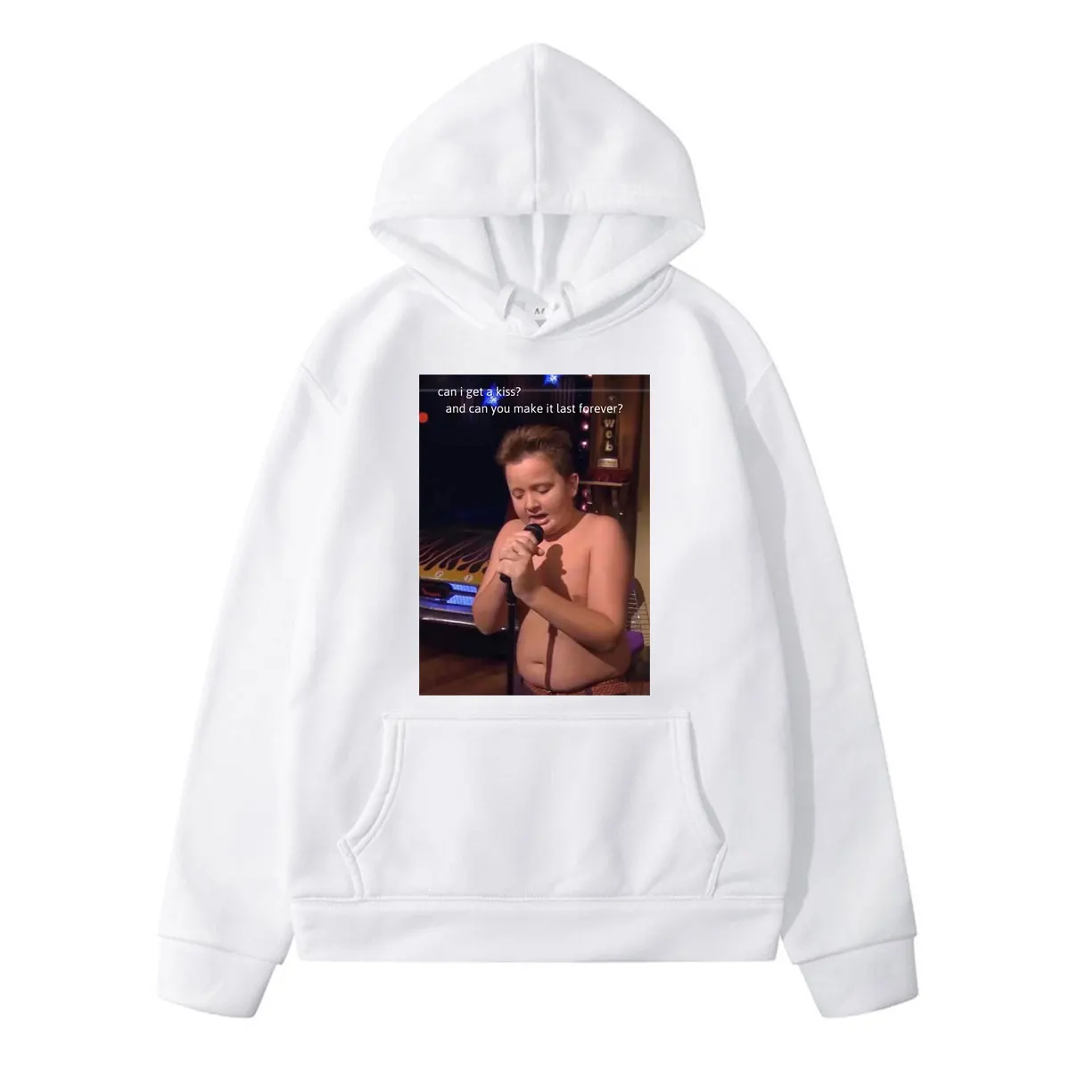 

100%COTTON Gibby Singing ICarly American Harajuku Funny Print Winter Wild Thicken Long Sleeve Loose Man Hoodie Oversized