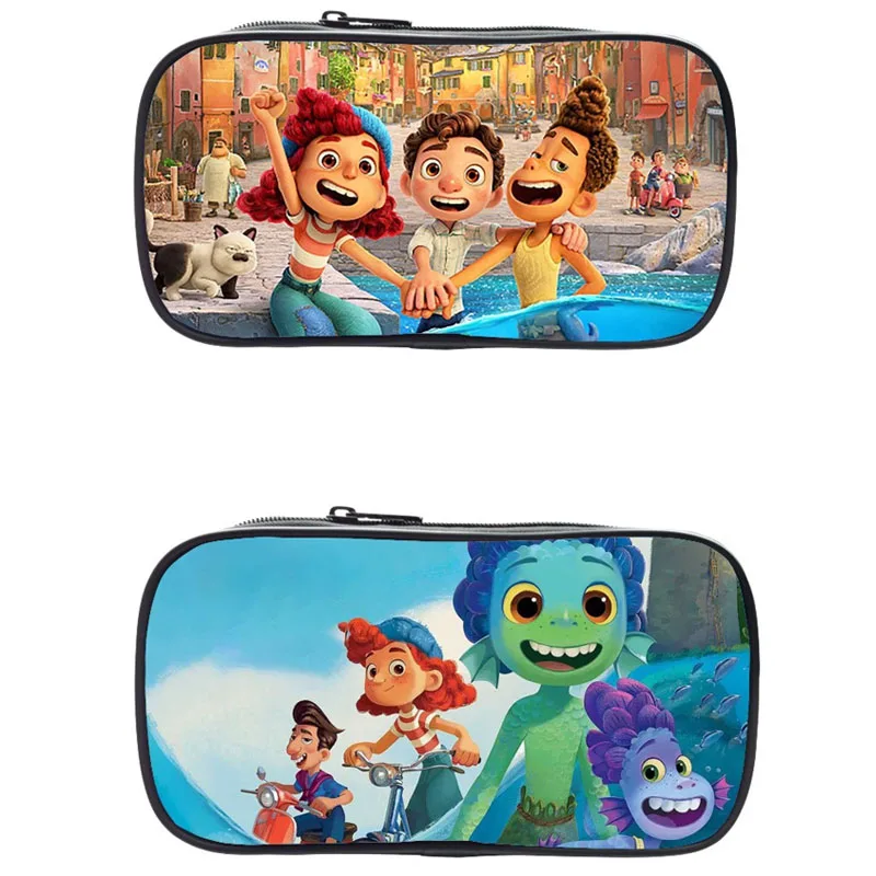 

New Luca Students Pencil Case Disney Anime Figure Luca Stationery Storage Bag Boys Girls Cartoon Printing Pen Bag Portable Bag