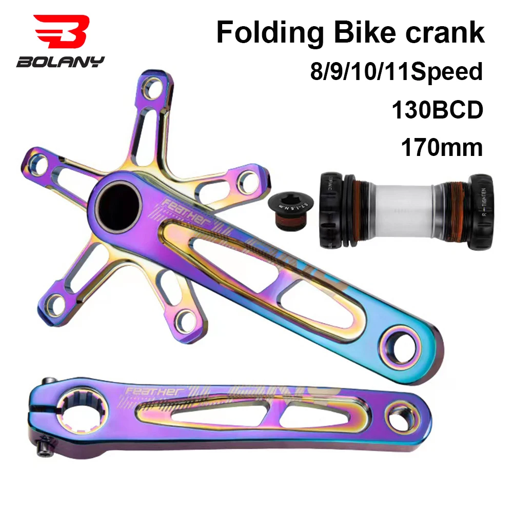 BOLANY 130BCD Bike Crankset Folding Bicycle Crankset Aluminu