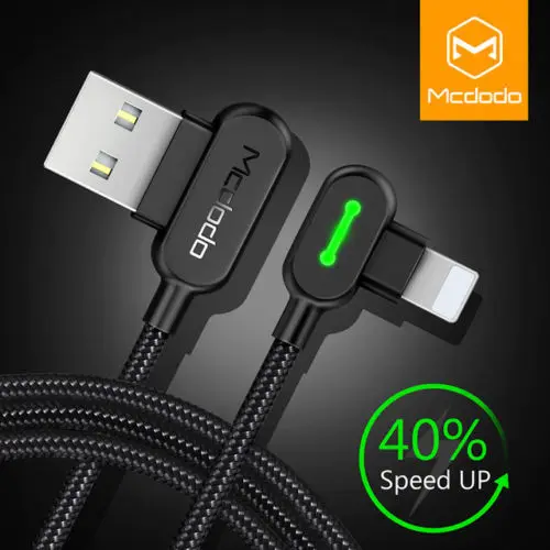 MCDODO 1 8 м светодиодный USB кабель для iPhone X 7 6 5 6s Быстрая зарядка передачи данных 11 Pro