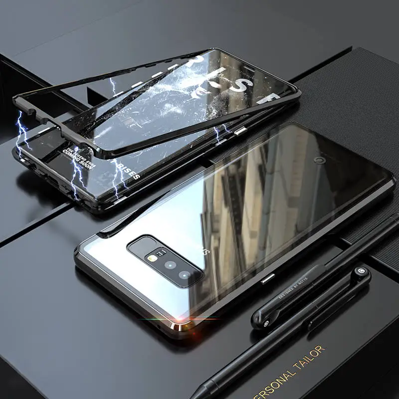 Магнитный чехол для etui, чехол для samsung Galaxy S10 Plus S10E Note 9 8 S9 S8 Plus Note8 Note9, задняя крышка для samsung S10 E, чехол S10Plus - Цвет: Full Black