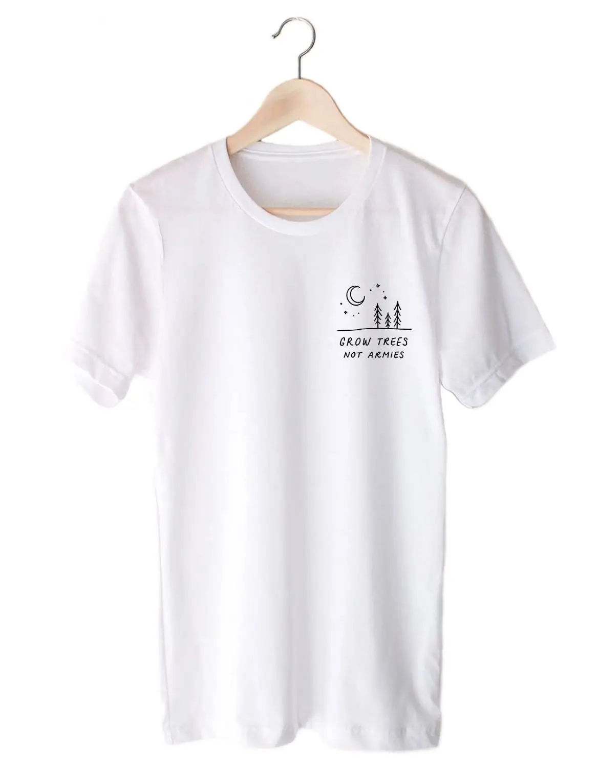 Хлопковая футболка с принтом Растущие деревья не армия | Женская одежда