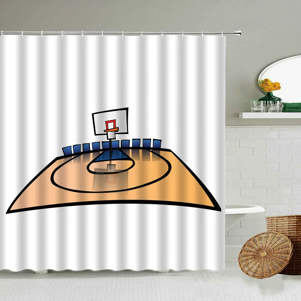 Спортивная душевая занавеска для баскетбола футбола креативный дизайн