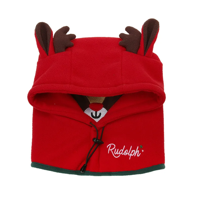 red deer Новая осенне-зимняя детская шапка, шарф, Мультяшные детские шапки с капюшоном для мальчиков, зимние шапки для маленьких девочек, От 1 до 12 лет шапки с капюшоном в масках - Цвет: red deer