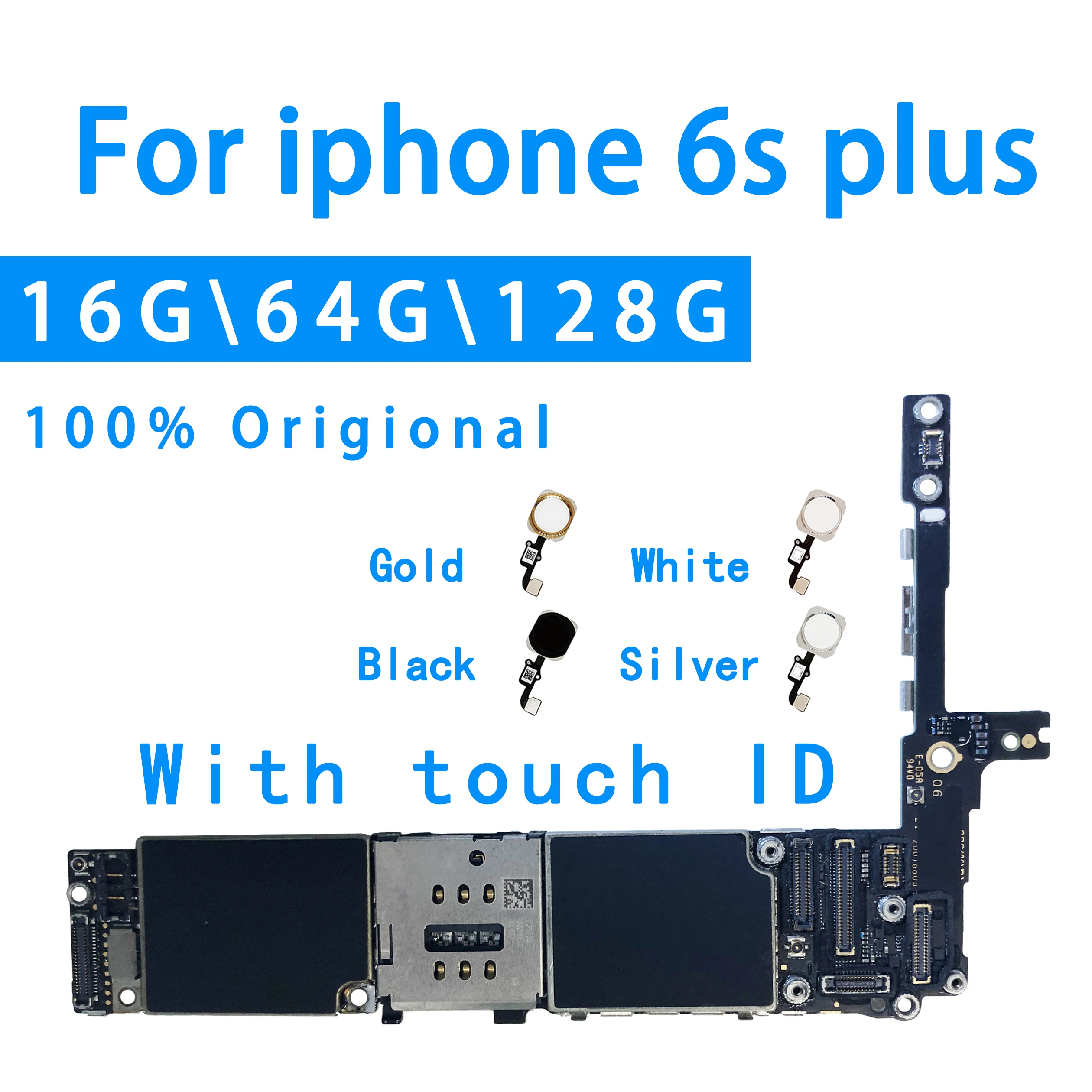 Для iPhone 6s plus p материнская плата с сенсорным ID черный/белый/золотой/розовый