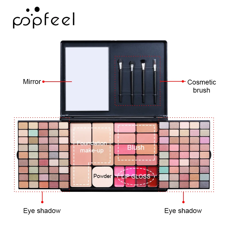 112 color Makeup Sets matte shimmer eyeshadow lipgloss Blush Foundation Easy To Wear Make up Kit Set With Mirror Brush |