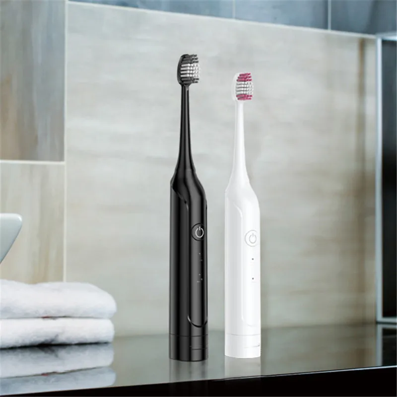 

2color Sonic Electric Toothbrush Adult Timer Brush Home Travel Tooth Brushes Replacement Heads Set Battery models