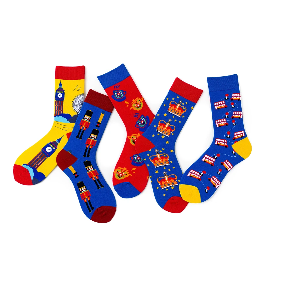 Оригинальные хлопковые носки для пар оригинальные в британском стиле с