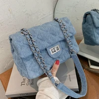 2021 fashion chain shoulder bag women denim quilted bag female luxury handbags women bags designer sac a main femme