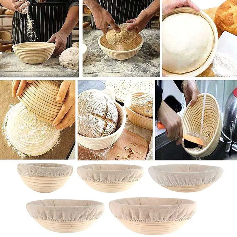 Круглая овальная форма корзина из ротанга для ферментации кантри хлебное тесто