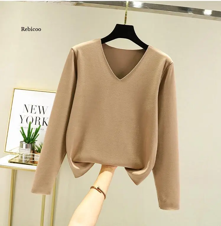 Супертеплые пушистые норковые кашемировые мягкие меховые свитера с V-образным