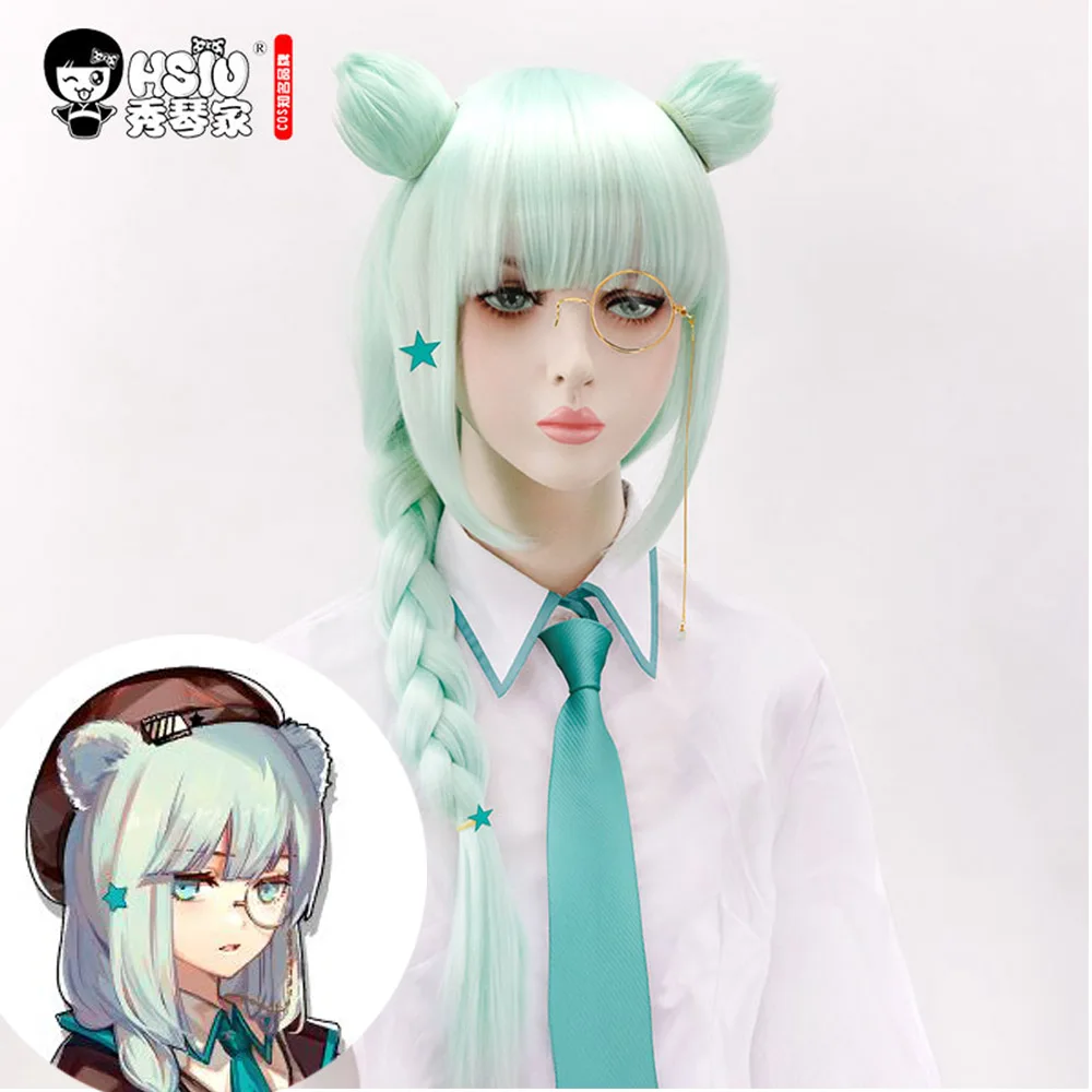 HSIU игра Arknights истина косплей парик светильник cyan конский хвост волосы Хэллоуин