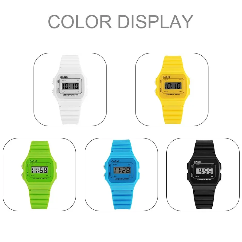 Children Watches LED Digital Clock Simple Student Small Fresh Electronic Watch Stylish Silicone Square Sports Electronic Clocks