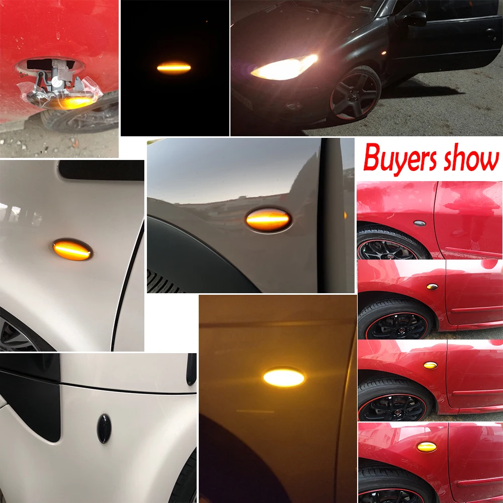 

PMFC Led Dynamic Turn Signal Side Marker Light Sequential Blinker Light For Peugeot 307 206 207 407 107 607 For Citroen C1 C2 C3