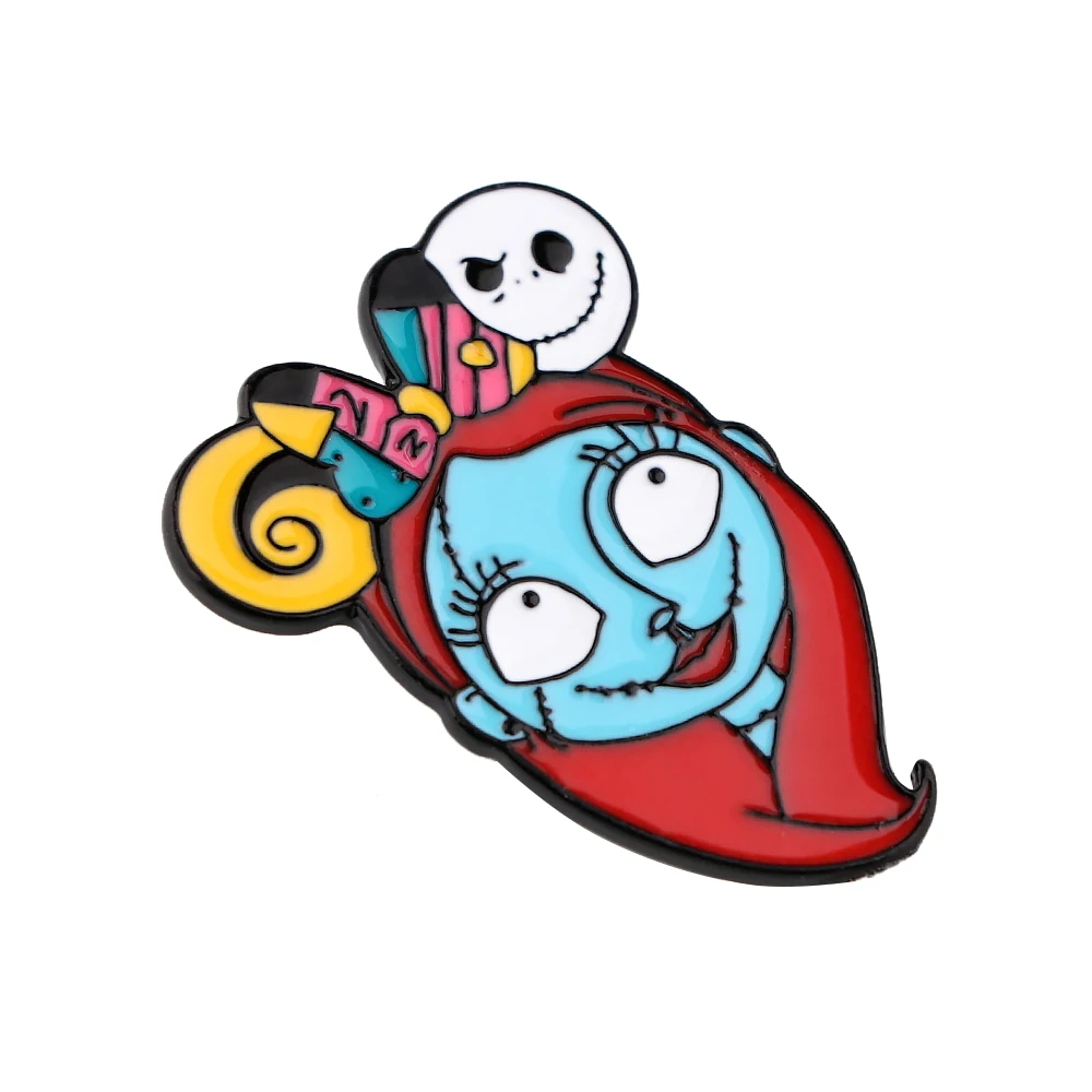 Милые эмалированные заколки LT1259 Кошмар перед Рождеством для одежды значки на