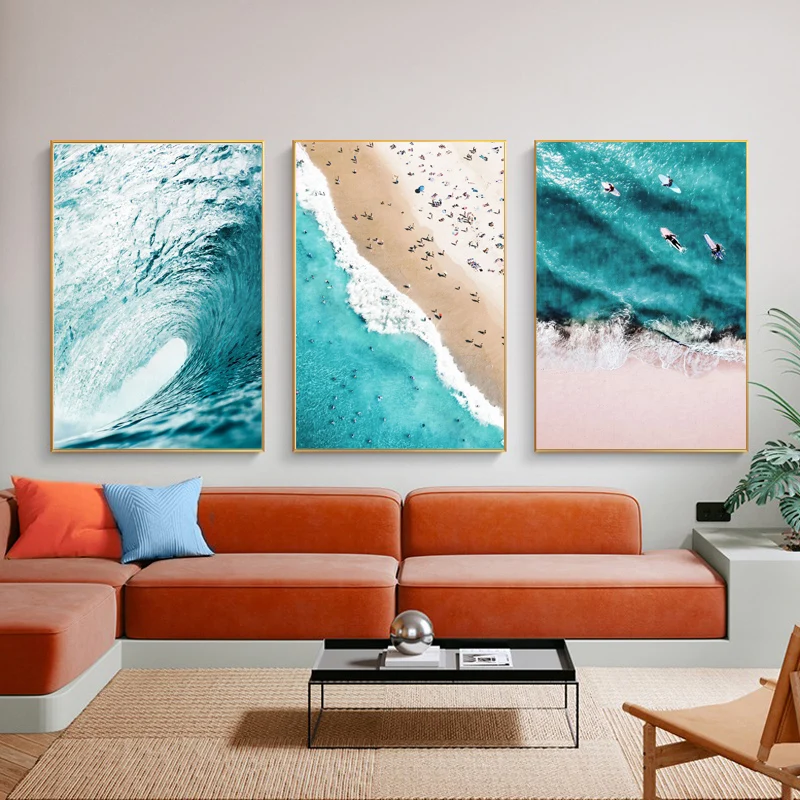 

Nordic Landscape Canvas Painting Summer Seascape Wall Art Sea Poster Print Wall Picture for Living Room Hotel Home Decor Cuadros