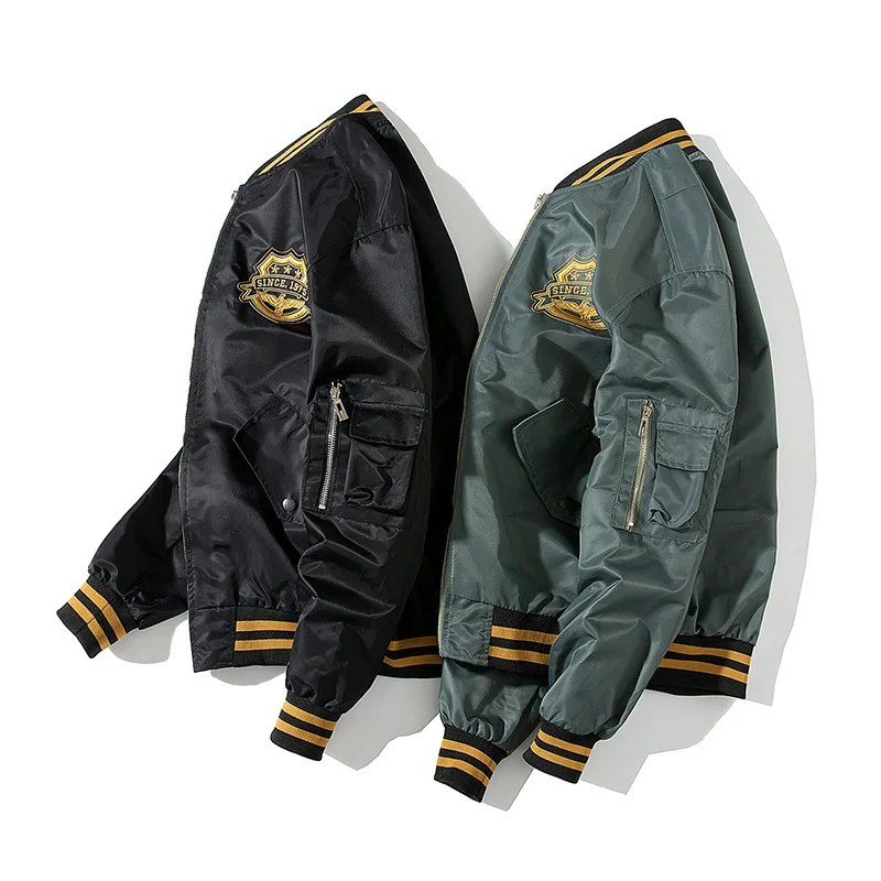 Мужская модная куртка бомбер с вышивкой повседневная бейсбольные куртки унисекс