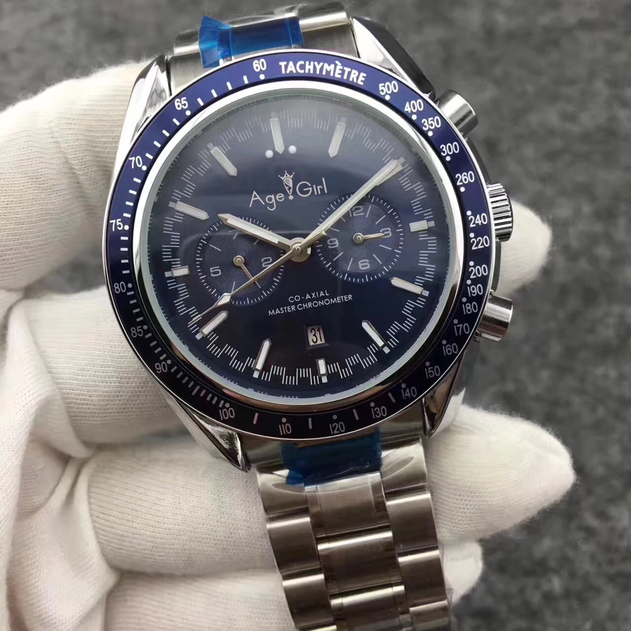 Роскошные брендовые Новые Мужские автоматические механические MoonWatch из нержавеющей стали скорость черные синие кожаные керамические часы с окантовкой Темная сторона AAA