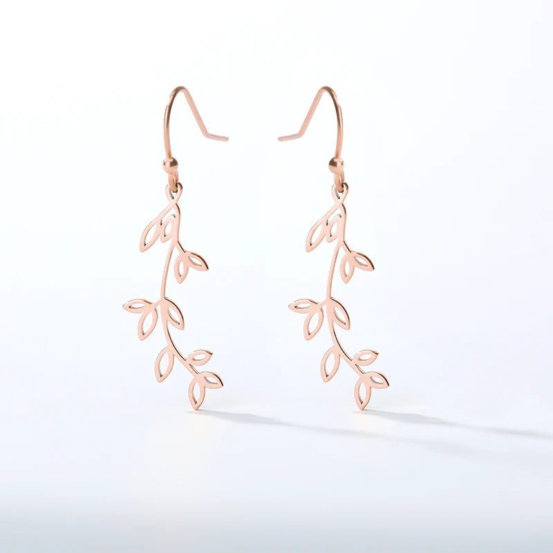 Богемные серьги с листьями неправильной формы модные шикарные сшитые длинные