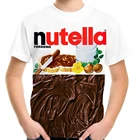 Детская 3D футболка, футболки для мальчиков и девочек Nutella, забавная карикатура, жизнь, как еда, шоколад, соус, печать, унисекс, детская одежда, футболка, футболка