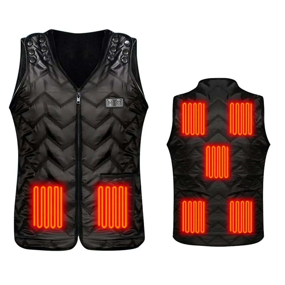 

7 Areas Heating Vest Gilet Long-lasting Electric Heated Jacket Vests Unisex Self-Heating Clothes Winter Outdooe Warm Heated Coat