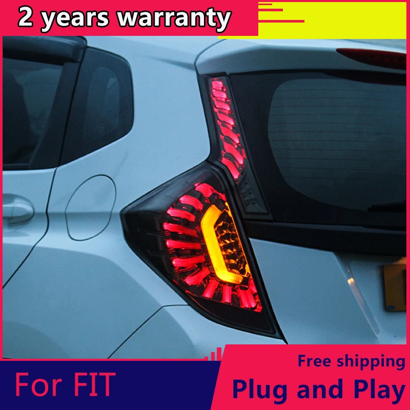 

KOWELL Car Styling for Honda Jazz Fit TAIL Lights LED Tail Light LED Rear Lamp DRL+Brake Signal Whole set High Quality